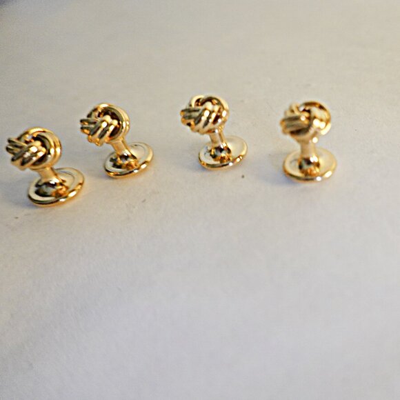 Knot Tuxedo Studs Set Gold - Picture 1 of 2